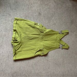 Green Short Overalls Romper with Front Pocket